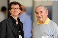 Prof. d'Adda di Fagagna con Leonard Hayflick
